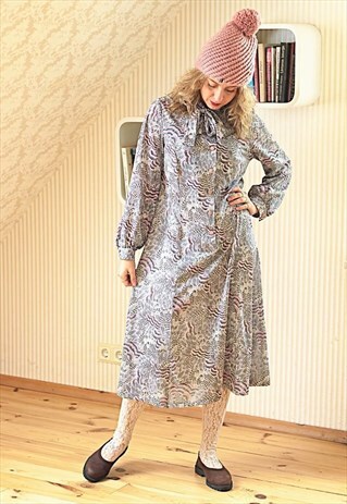 GREY AND PURPLE VINTAGE DRESS