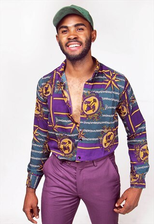 VINTAGE PURPLE LONG SLEEVE SILK SHIRT