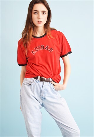90'S RETRO ADIDAS ATHLEISURE VARSITY JERSEY T-SHIRT TEE