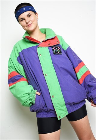 90S RETRO O'NEILL SPORTS BOMBER SKI JACKET IN MULTICOLOR