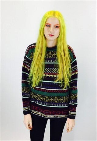 VINTAGE KNITTED PATTERN JUMPER
