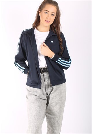 VINTAGE 90S ADIDAS TRACK JACKET IN BLUE