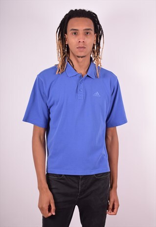 ADIDAS MENS VINTAGE POLO SHIRT LARGE PURPLE 90S