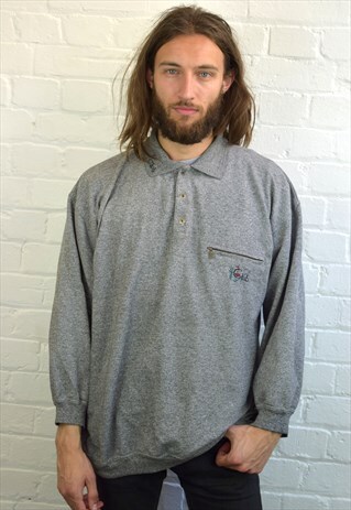 VINTAGE 90'S 1/4 BUTTON SWEATSHIRT