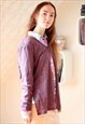PURPLE GLITTERY ONE BUTTON BLOUSE JACKET