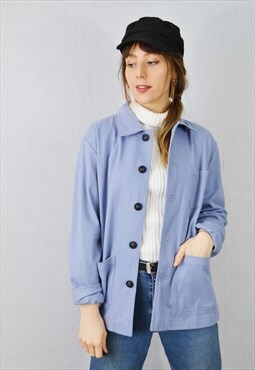 French Work Jacket Faded Light Blue