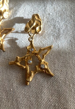 REVIVAL 80'S VINTAGE GOLD STAR EARRINGS