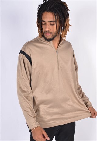 VINTAGE NIKE 1/4 ZIP SWEATSHIRT BROWN