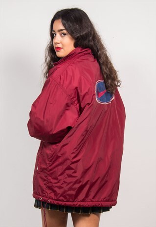 NIKE VINTAGE 90'S BURGUNDY SWOOSH COAT