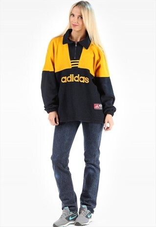 ADIDAS FLEECE HALF ZIP SWEATSHIRT COLOR BLOCK