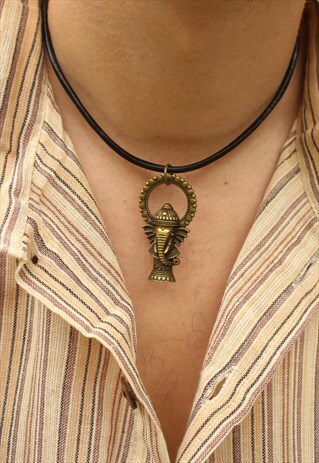 ANTIQUE GOLD GANESH ELEPHANT NECKLACE