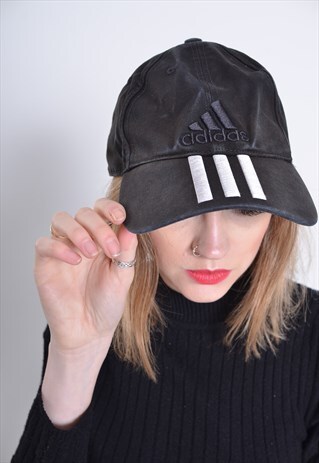 VINTAGE ADIDAS BASEBALL CAP HAT BLACK