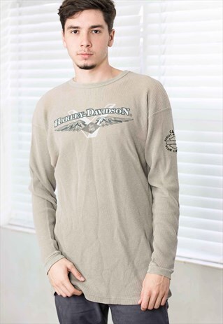 VINTAGE HARLEY-DAVIDSON LONGSLEEVE T-SHIRT LOGO 90S L 12.6