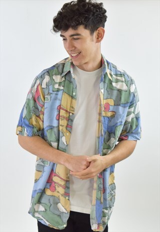 VINTAGE MULTI COLOUR 90S PATTERN SHIRT