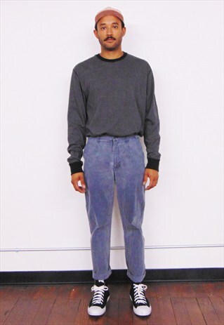 90S MINIMALIST HIGH WAIST WASHED OUT FADED BLUE CHINOS 30