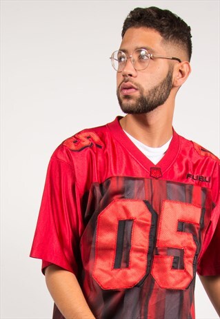FUBU RED SPORTSWEAR FOOTBALL JERSEY