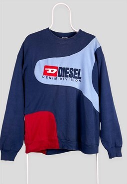 Vintage Reworked Diesel Sweatshirt Spell Out Embroidered L
