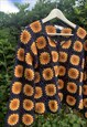 SUNDANCE KID BLUE & ORANGE SUNFLOWER CROCHET CARDIGAN 