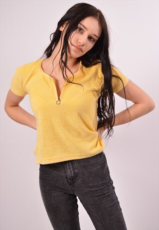 VINTAGE LEE T-SHIRT TOP YELLOW
