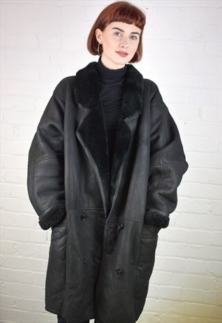 VINTAGE 90'S OVERSIZED SHEARLING COAT