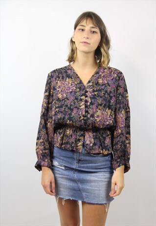 VINTAGE FLORAL PATTERNED BLOUSE