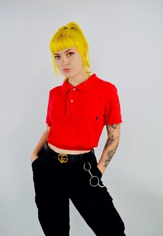 vintage cropped polo shirt