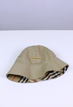 Burberry bucket hat cap rarity one size beige reversible 