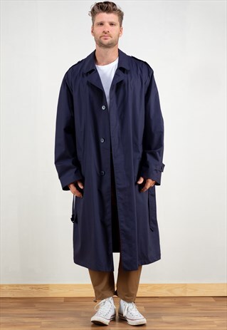 VINTAGE 90'S BLUE TRENCH COAT