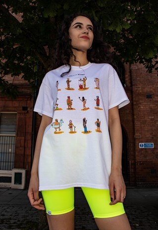 T-SHIRT IN WHITE WITH BEACH BUMS GRAPHIC PRINT