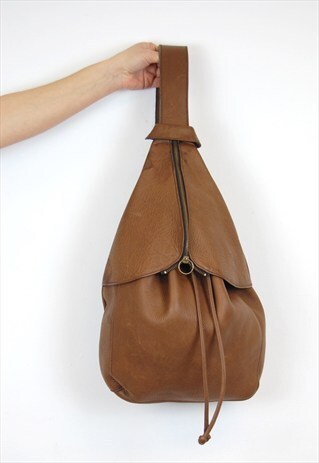 VINTAGE 80 SOFT BROWN LEATHER BACKPACK/DUFFLE BAG