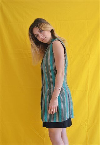 STRIPED AND SLEEVELESS JACKET
