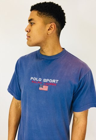 RALPH LAUREN POLO SPORT FLAG EMBROIDERED T SHIRT