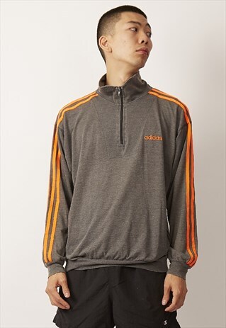 VINTAGE NEON GREY ADIDAS LIGHT WEIGHT ADIDAS SWEATER