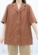 90s Vintage Brown Collared Shirt