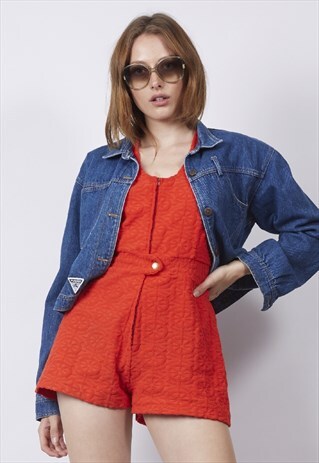 VINTAGE 90'S MALISY DARK-WASH CROP DENIM JACKET