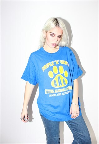 VINTAGE 90S BLUE USA T-SHIRT