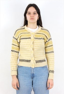 Wool Norwegian Cardigan Sweater Jumper Patterned Jacket Top