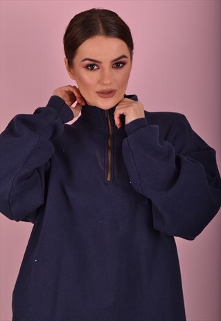 BLUE HARD ROCK CAF_ 1/4 ZIP JUMPER GJ4288