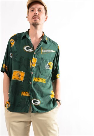 GREEN NFL PACKERS HAWAIIAN STYLE SHIRT