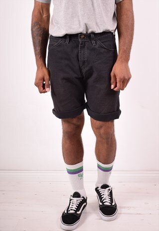 DICKIES MENS VINTAGE DENIM SHORTS W32 BLACK 90S