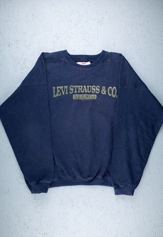 90s Levis Blue Big Logo Sweatshirt - B2193