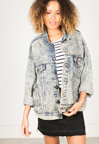 VINTAGE 80S LEVI'S ACID WASH DENIM JACKET / C443