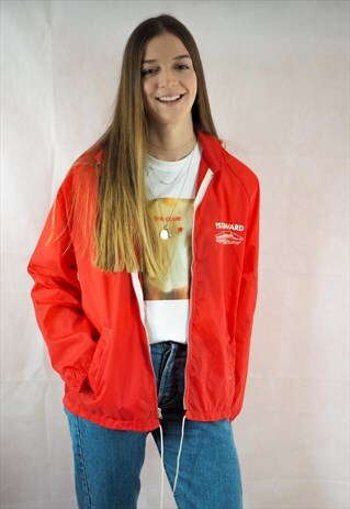 VINTAGE STARWARD RED WINDBREAKER JACKET