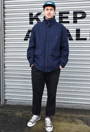 VNTG 90S TOMMY HILFIGER CLASSIC MENS OUTERWEAR WOOL JACKET