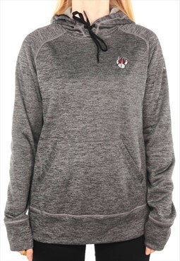 Adidas - Grey Embroidered Sports Hoodie - Medium