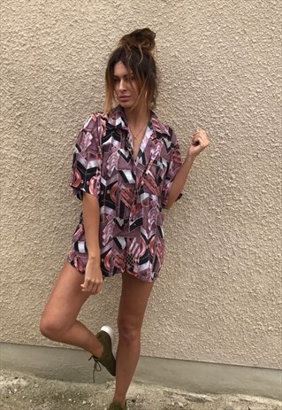 PATTERNED OVERSIZED RETRO VINTAGE UNISEX FESTIVAL SHIRT