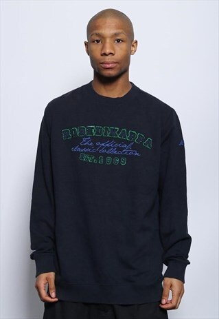 VINTAGE ROBE DI KAPPA BIG LOGO SPELLOUT SWEATSHIRT NAVY