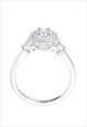 OCTAGON AQUAMARINE & DIAMOND BRIDAL RING