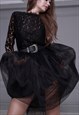 BLACK TULLE SKIRT AIRSKIRT MIDI