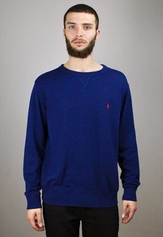 VINTAGE 90S RALPH LAUREN LOGO SWEATSHIRT NAVY